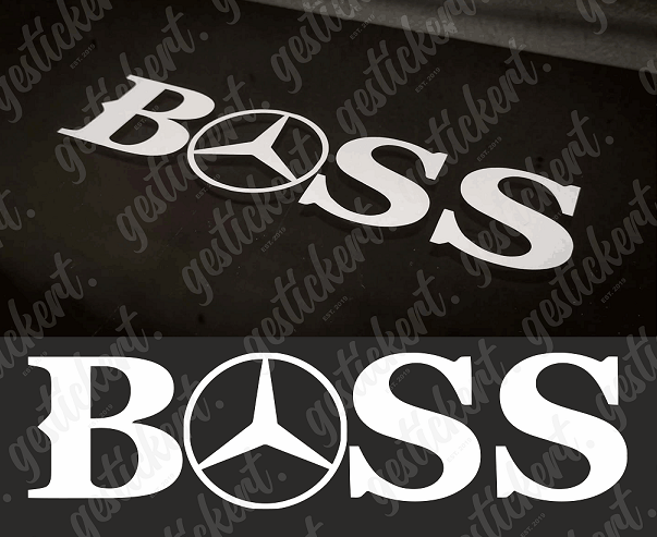 1x 20 cm BOSS Aufkleber für Mercedes – gestickert