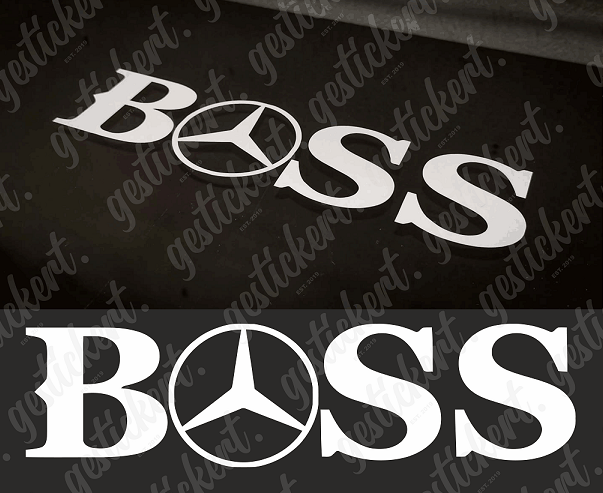 1x 20 cm BOSS Aufkleber für Mercedes