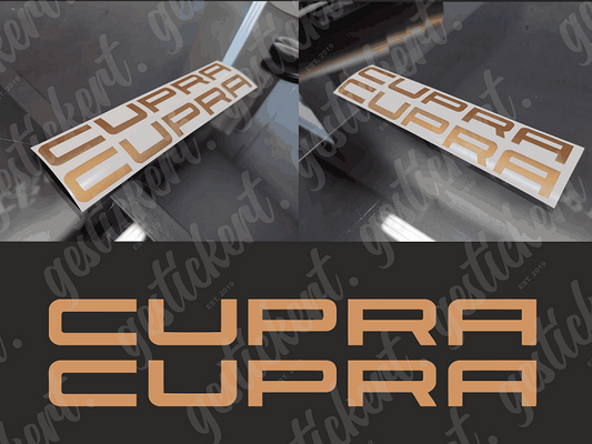 2x 20 cm Cupra Aufkleber Schriftzug