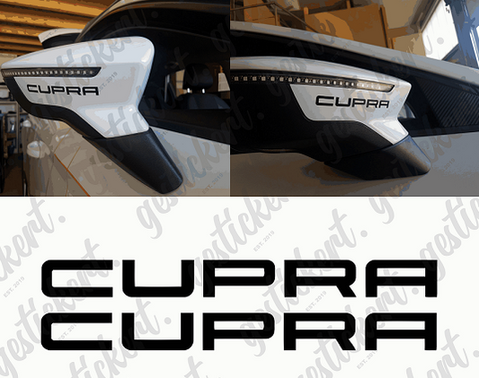 2x Cupra Aufkleber für Rückspiegel