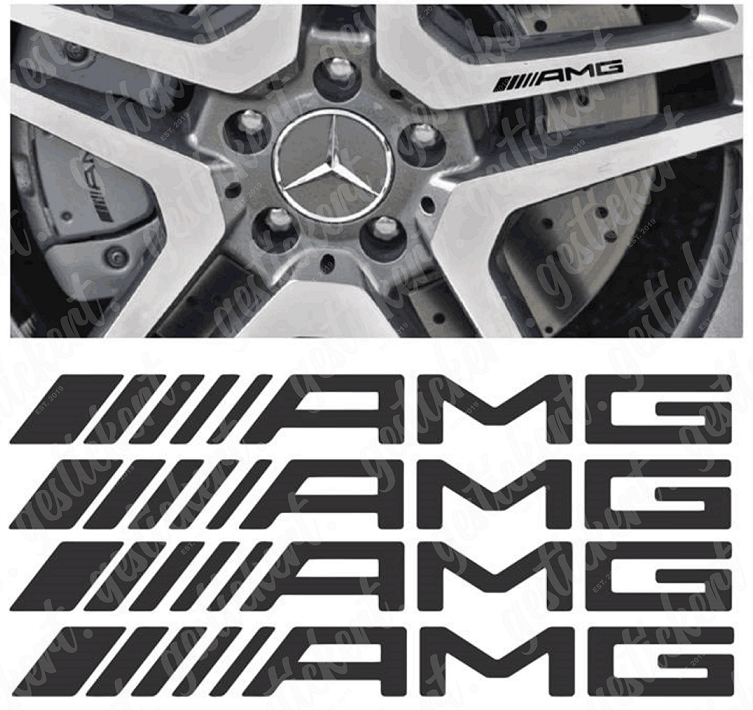 Amg Rim Sticker 4x AMG Aufkleber für Felge – gestickert