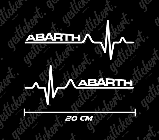 2x 20 cm Herzschlag Aufkleber für Abarth