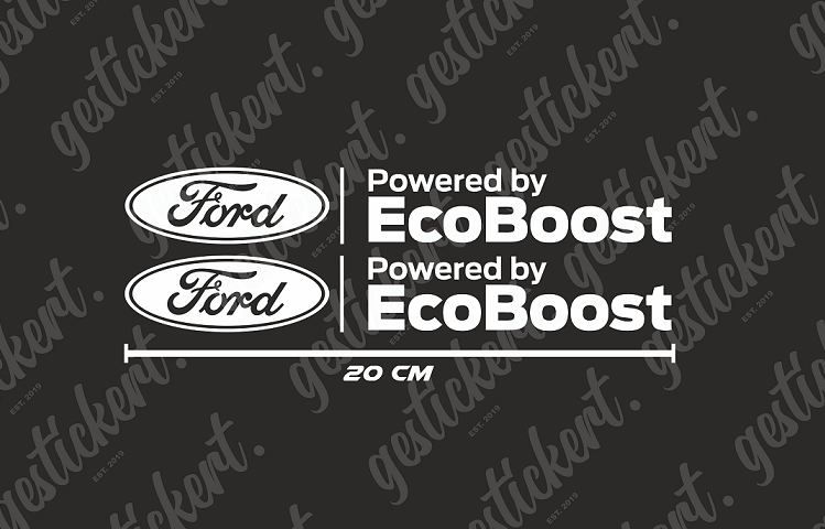 2x 20 cm Ford EcoBoost Aufkleber