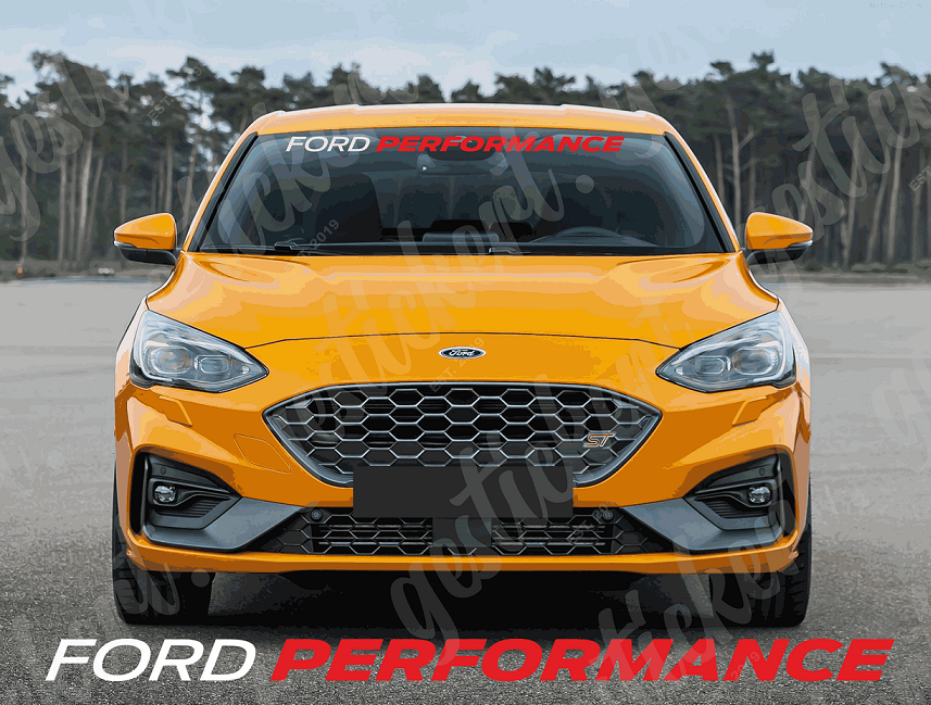 1x 100 cm Ford Performance Frontscheibenaufkleber zweifarbig