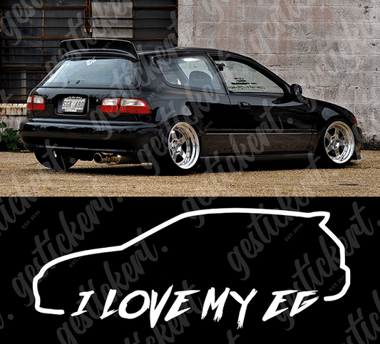 1x 20 cm I Love My EG Aufkleber passend für Honda Civic