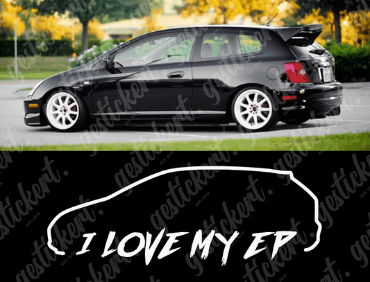 1x 20 cm I Love My EP Aufkleber passend für Honda Civic