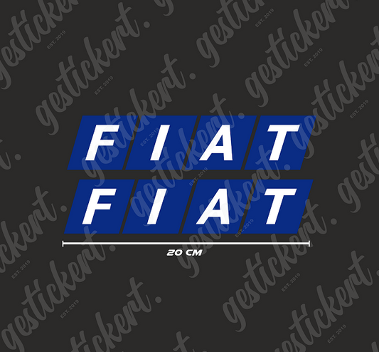 2x 20 cm Fiat Aufkleber blau / weiß