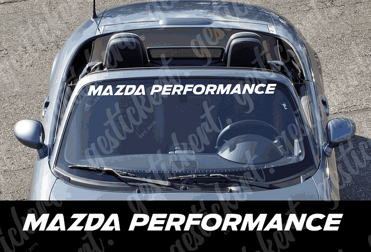 1x 100 cm Performance Frontscheiben Aufkleber für Mazda