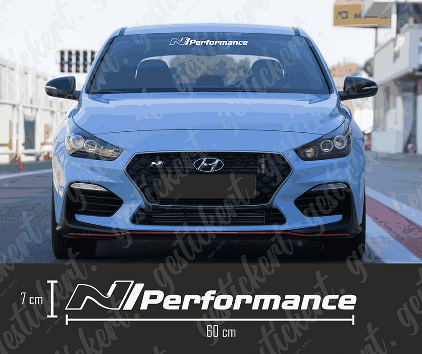 1x 60 cm Hyundai N Performance Aufkleber Frontscheibe