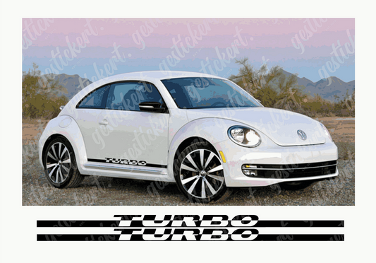 2x Turbo Streifen Aufkleber für VW Beetle