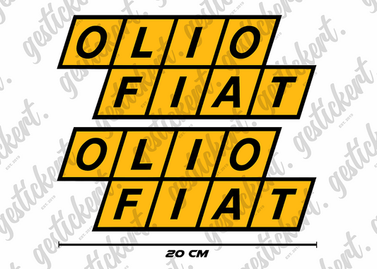 2x 20 cm Olio Fiat Sticker
