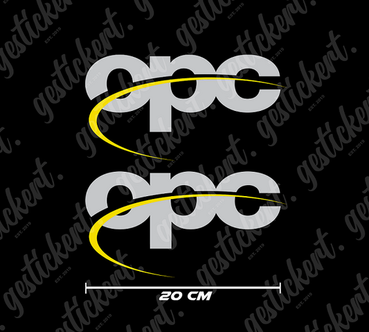 2x 20 cm Aufkleber für Opel OPC alt