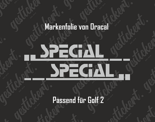 2x Special Aufkleber für Volkswagen Golf 2