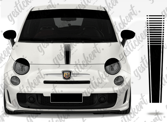 1x Streifen Aufkleber für Motorhaube passend für Fiat 500 & Abarth 500